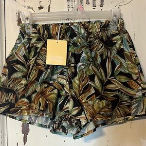 Charlie Holiday High Waist Green and Brown Shorts